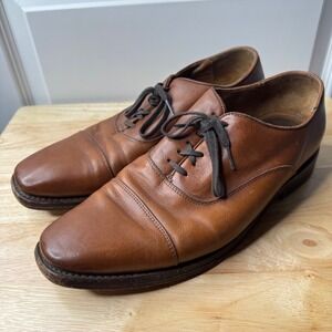 Thursday Everyday Oxford Dress Shoes Brown Leather Handcrafted Cap Toe Mens 10.5